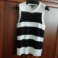 Gilet bianco e blu a righe