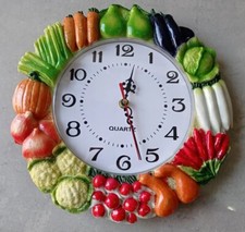Orologio da muro da collezione cuoco cucina in resina con frutta e verdura 