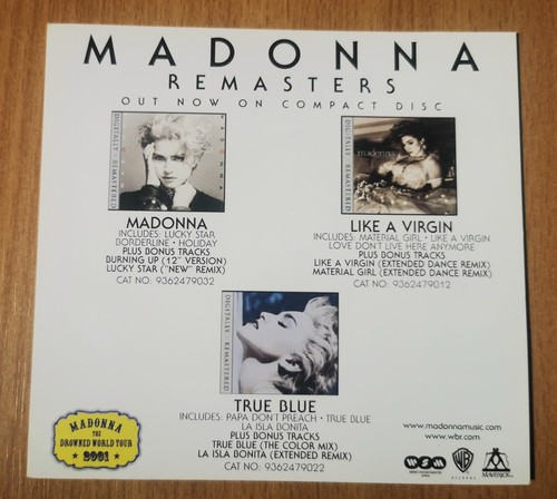 Madonna display card - madonna,