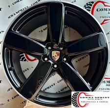 4 CERCHI IN LEGA ORIGINALI RAGGIO 19 PORSCHE MACAN NERO LUCIDO BORDO DIAMANTATO