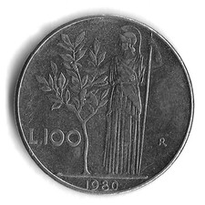 1980 Italy 100 Lire World Coin