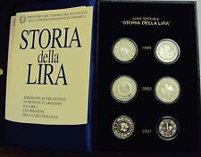 ITALIA REPUBBLICA SERIE COMPLETA STORIA DELLA LIRA FONDO SPECCHIO/PROOF 6 MONETE