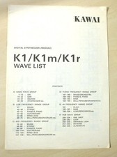 Kawai K1 K1m K1r WAVE LIST
