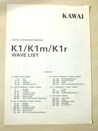 Kawai k1m k1r - k1, wave