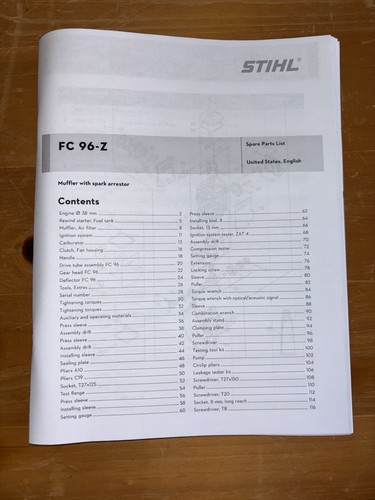 Fc96 stihl edger - 96, manuale