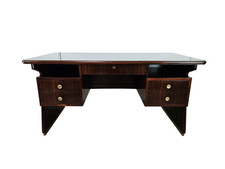 Scrivania Art Decò anni '60 | Scrivania con piano in vetro | Antica scrivania