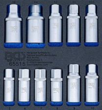 Inserto per carrello officina BGS 1/6: set estrattore bulloni verticali | 5 - 16 mm | 11 pezzi