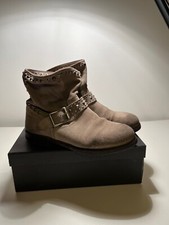 MR WOLF SUEDE LADIES BOOTS WOMENS STUDDED BIKER,NUM.40