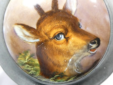 Bottiglia Dipinta A Mano Cervo Caccia 19 Secolo.