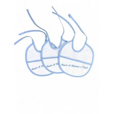 Set 3 Bavaglini Neonato Ricamati 'Amore di Mamma e Papà', 100% Cotone Anallergic