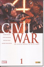 CIVIL WAR n. 1 Spider-Man Capitan America Marvel Miniserie n. 76 NUOVO + adesivo