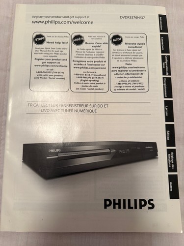Philips dvdr3576h - philips, dvdr3576h/37