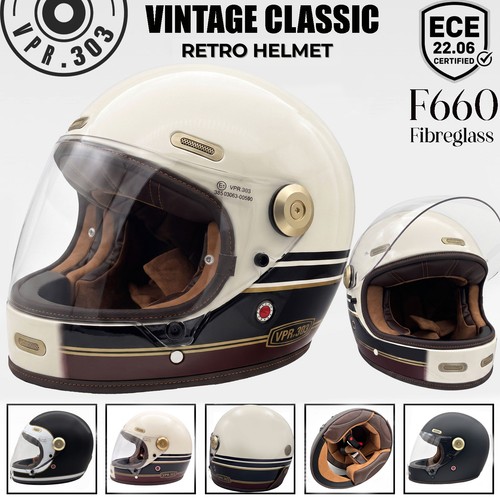 Casco moto integrale retro - casco,