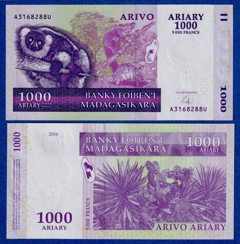 Madagascar 1000 000 ariary - madagascar, 1,000