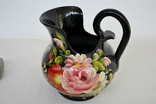 VECCHIA BROCCA IN COTTO DECORATA A MANO