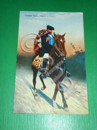 Cartolina costumi sardi - costumi,