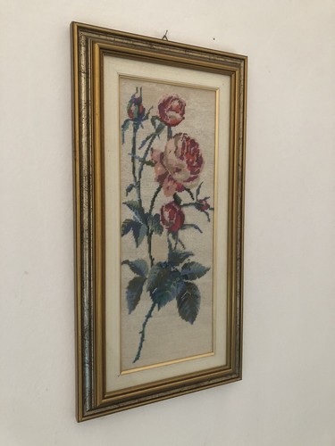 Quadro vintage ricamo mezzo - quadro,