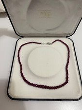 Collier in radice di rubino e oro bianco 750 con custodia nuovo