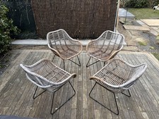 Set 4 Sedie poltrona in vimini