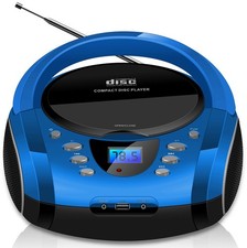 Impianto Compatto Lettore CD Portatile Boombox Bambini Radio CD Bambini Blu 