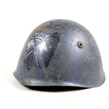 ELMETTO ITALIANO M33 GUARDIA FASCISTA FRANCO PARATA GUERRA CIVILE SPAGNOLA GRIGIO BLU