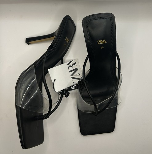 Zara new woman black pvc - black,