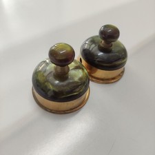 Coppia Di Interruttori Anni 50 In Bronzo E Bachelite Per Piantana Vintage 