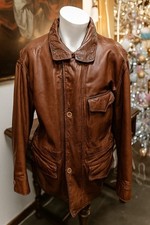 Giacca in Vera Pelle Marrone Giamax Made in Italy Vintage tg 50