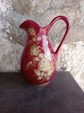 ANTICA BROCCA CERAMICA ROSSA LAVABO DA TOILETTE per set porta brocca catino