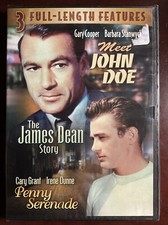 3 Full-Length Features - Meet John Doe/ The James Dean Story/ Penny Serenade