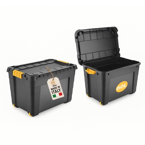 Contenitore box con - ruote, 60l