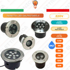 FARETTO SEGNAPASSI IP67 LED CALPESTABILE ESTERNO 1 3 5 7 12 18W GIARDINO A TERRA