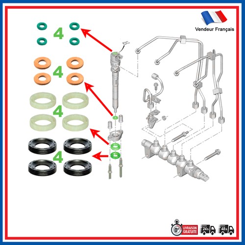 Kit guarnizione iniettore - kit,