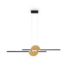 Lampada A Sospensione LED Per Tavolo Da Pranzo 110 Cm In Metallo Nero Ottone