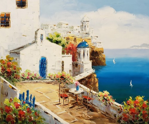 Santorini 20x24 dipinto - -,