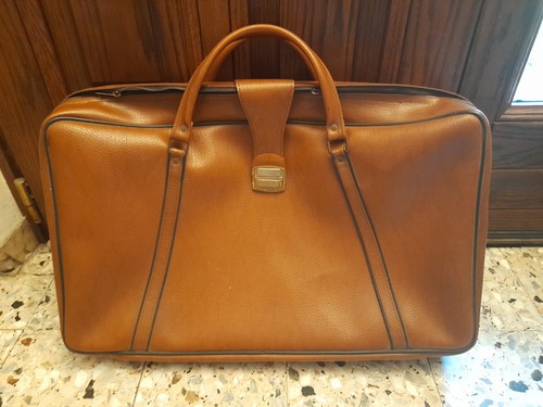 Valigia pelle marrone - valigia,