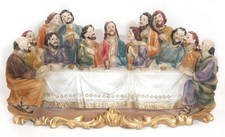 ULTIMA CENA CM.30X16X6 IN RESINA - DIPINTA A MANO