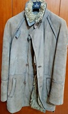 GIACCONE UOMO IN PELLE MONTONE SHEARLING A PELO LUNGO USATO TG.52