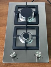 ** EXPO Piano cottura a gas inox 2 fuochi 30 cm griglie in ghisa