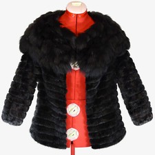 Cappotto giacca visone nero