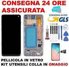 DISPLAY LCD TFT SAMSUNG GALAXY S10 SM-G973F DS TOUCH SCREEN SCHERMO FRAME NERO