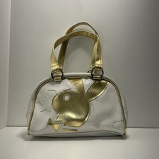 Borsetta coniglietto Playboy vintage bianca con coniglietto oro e stelle