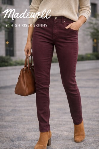 Jeans donna madewell bordeaux - jeans,