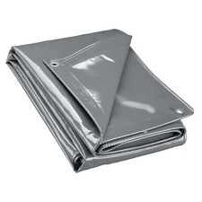 Wiltec Telone occhiellato grigio 4x8 m Impermeabile Poliestere 650 g/m² e PVC