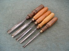 Set of 5 Carpenter's gouges.