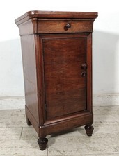 ANTICO COMODINO CAPPUCCINO LEGNO NOCE epoca 1800 CASSETTIERA Old Wood Nightstand