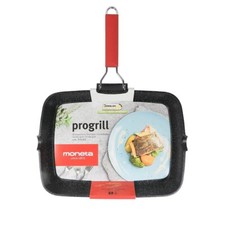 MONETA BISTECCHIERA PROGRILL ANTIADERENTE PIASTRA RIGATA CM 34X24 RETTANGOLARE