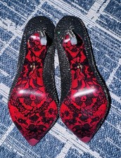 Pompa stiletto Cesare Paciotti strass cristallo scamosciato nero nuova con scatola EU 40 US 9 10