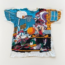 Camicia Vintage Looney Tunes Tiny Toons Acme Hoop Gruppo AOP anni 90 Freeze