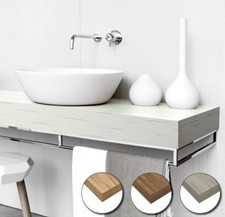 MENSOLA PORTA LAVABO APPOGGIO LEGNO MENSOLONE SOSPESO CM 100 x 50 ARREDO BAGNO